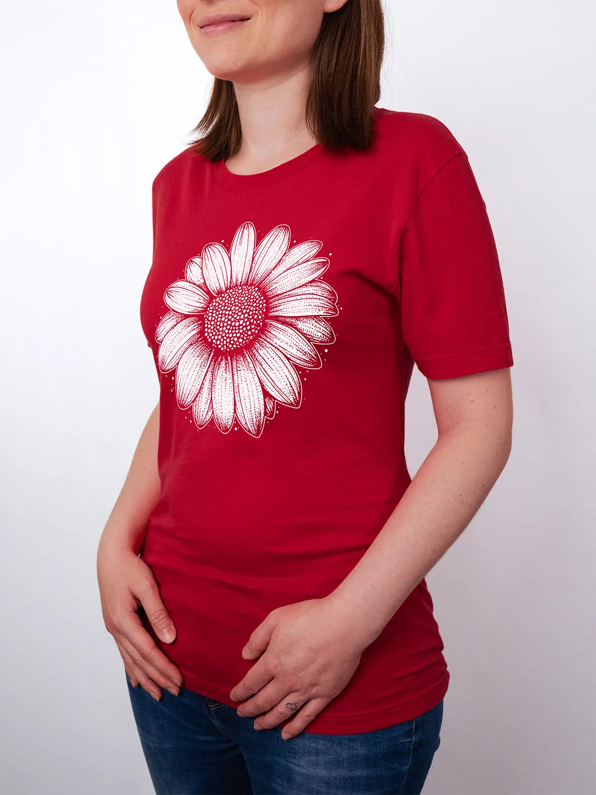 Einfache Bluete T-Shirt Red - Fruehling Kollektion