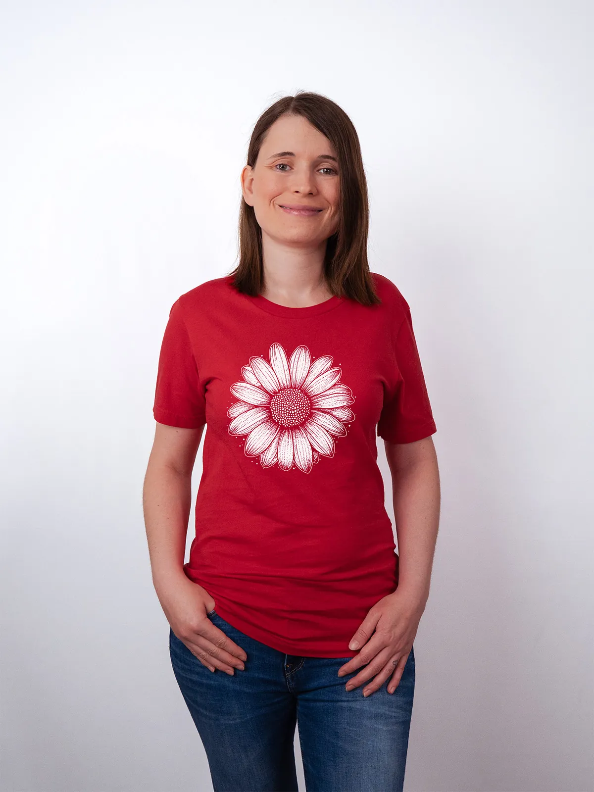 Einfache Bluete T-Shirt Red - Fruehling Kollektion