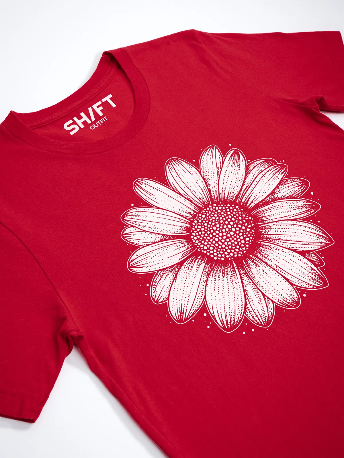 Einfache Bluete T-Shirt Red - Fruehling mit ShiftOutfit