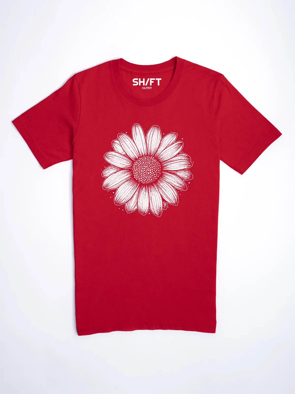 Einfache Bluete T-Shirt Red - Fruehling mit ShiftOutfit