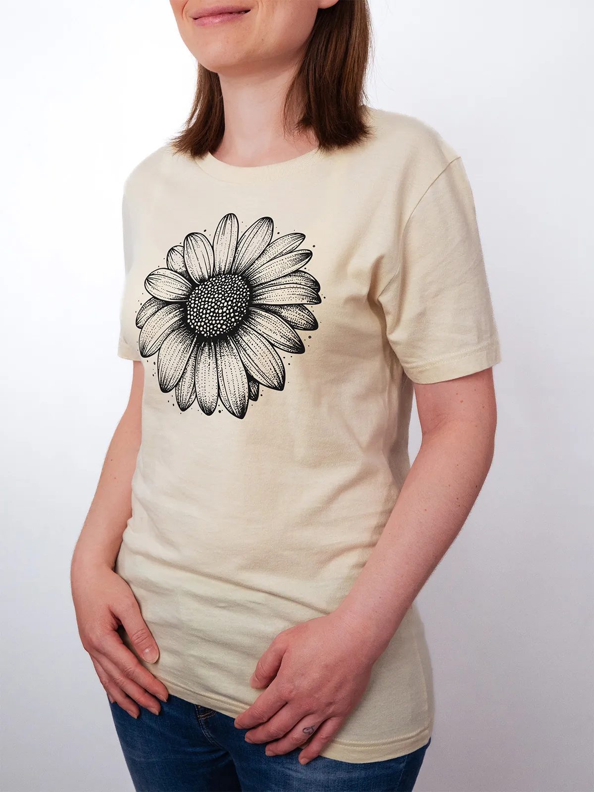 Einfache Bluete T-Shirt Soft Cream - Fruehling mit ShiftOutfit