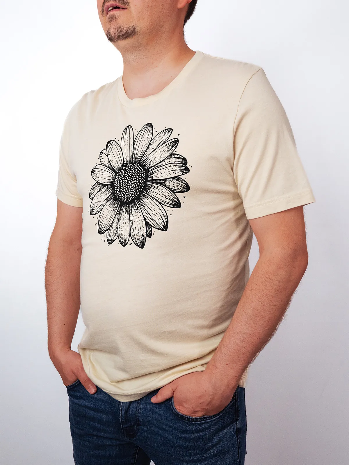 Einfache Bluete T-Shirt Soft Cream - Fruehling Kollektion