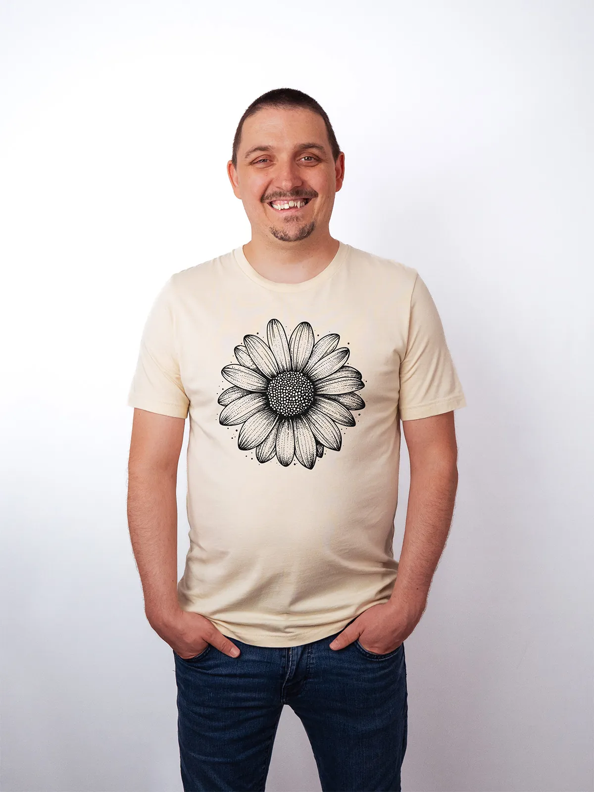 Einfache Bluete T-Shirt Soft Cream - Fruehling ShiftOutfit