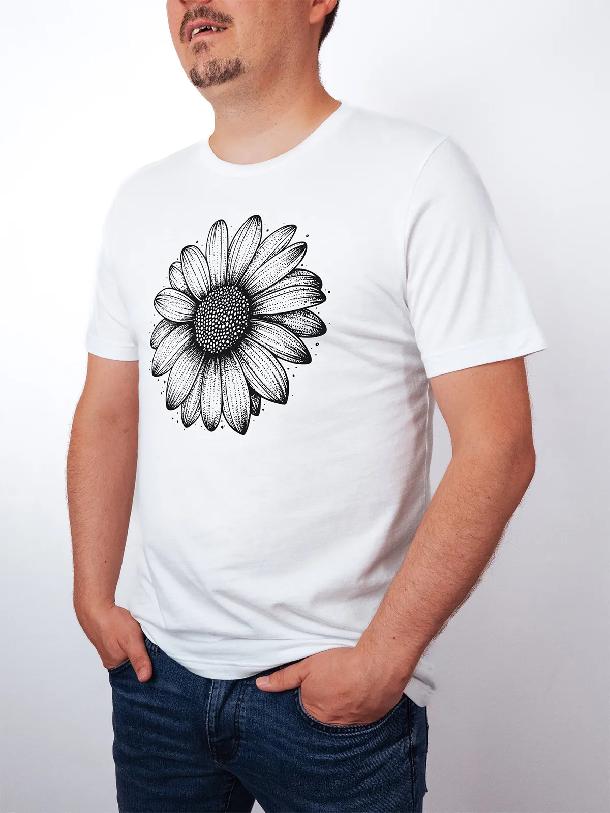 Einfache Bluete T-Shirt White - Fruehling ShiftOutfit