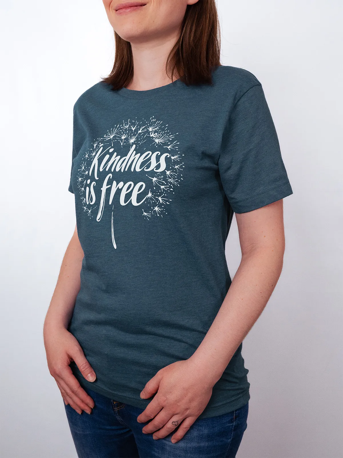 Freundlichkeit ist Frei T-Shirt Heather Deep Teal - Fruehling Kollektion