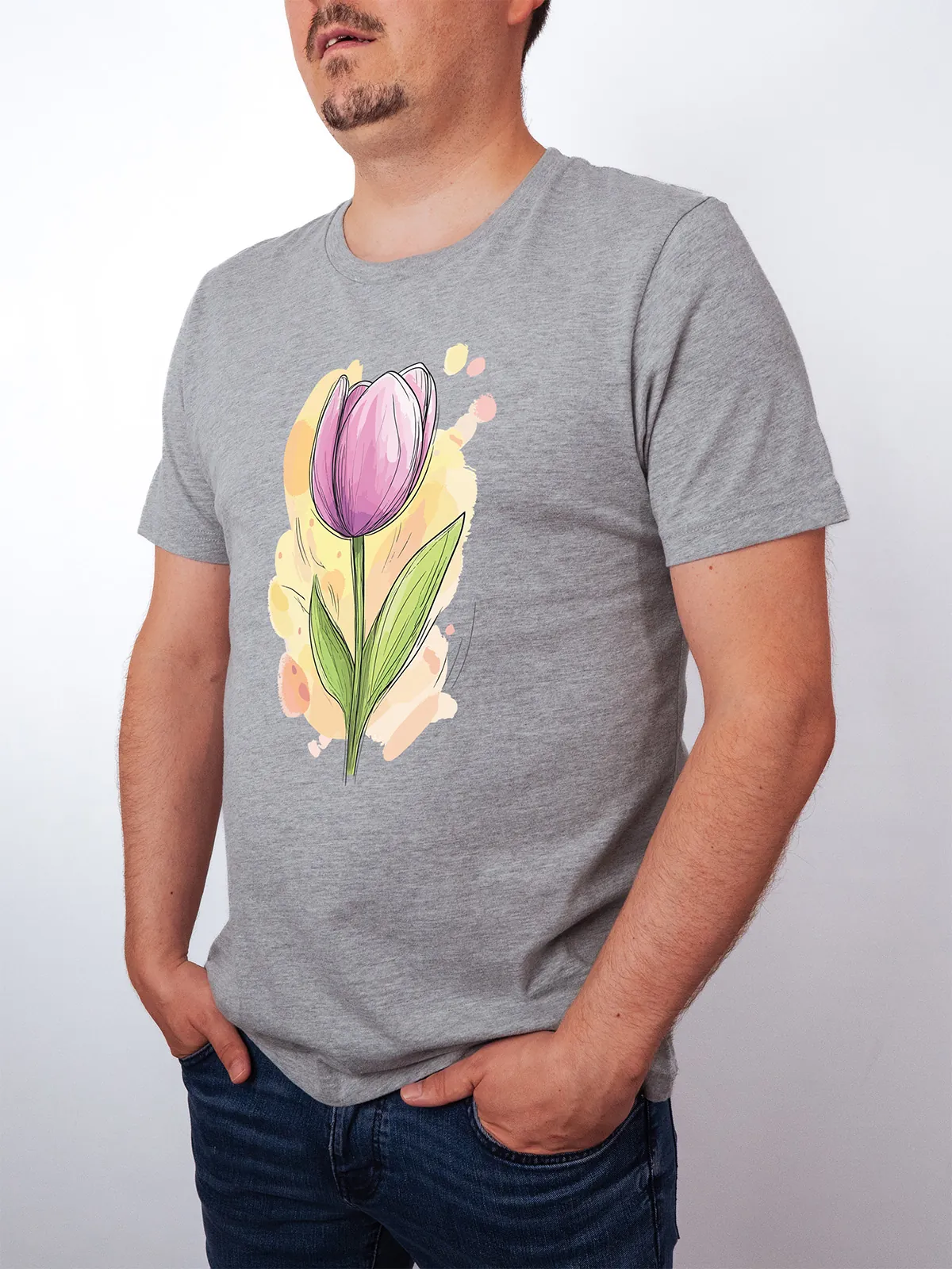 Fruehlings Tulpe T-Shirt Athletic Heather - Fruehling mit ShiftOutfit