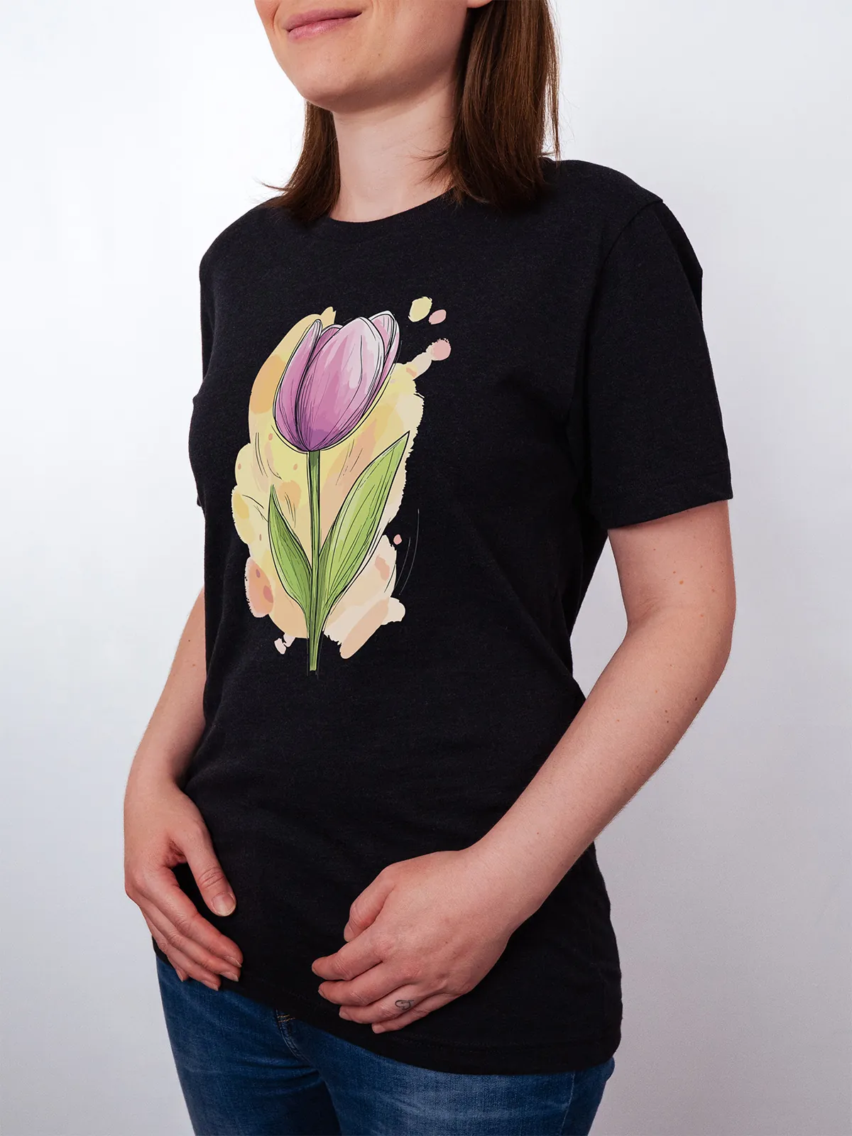 Fruehlings Tulpe T-Shirt Black Heather - Neustart