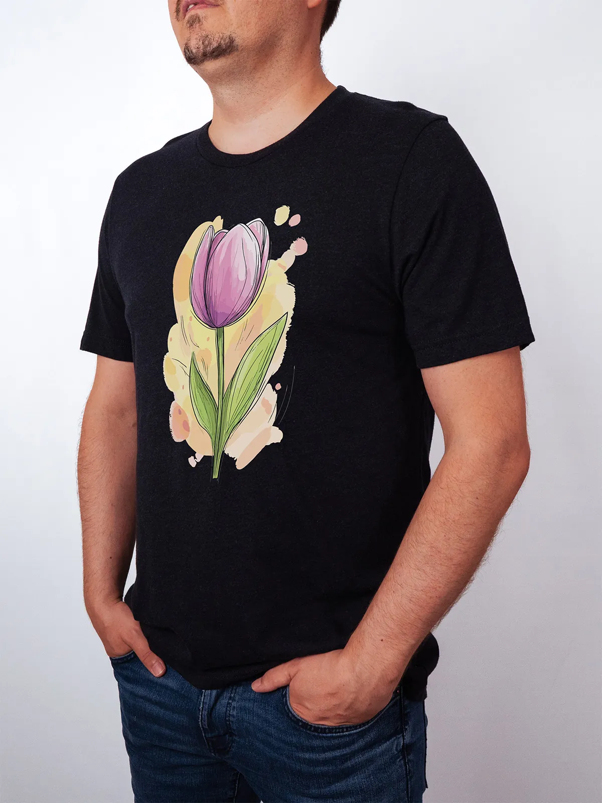 Fruehlings Tulpe T-Shirt Black Heather - Fruehling Kollektion