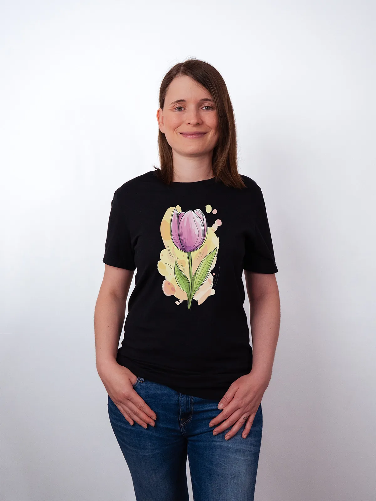Fruehlings Tulpe T-Shirt Black - Fruehling Kollektion