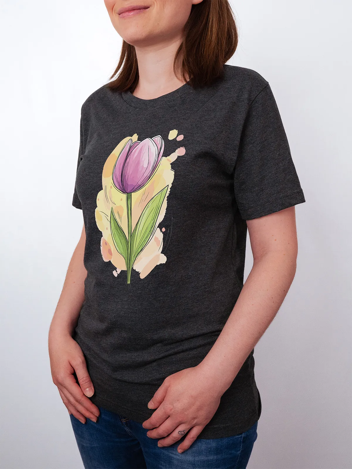 Fruehlings Tulpe T-Shirt Dark Grey Heather - Fruehling ShiftOutfit