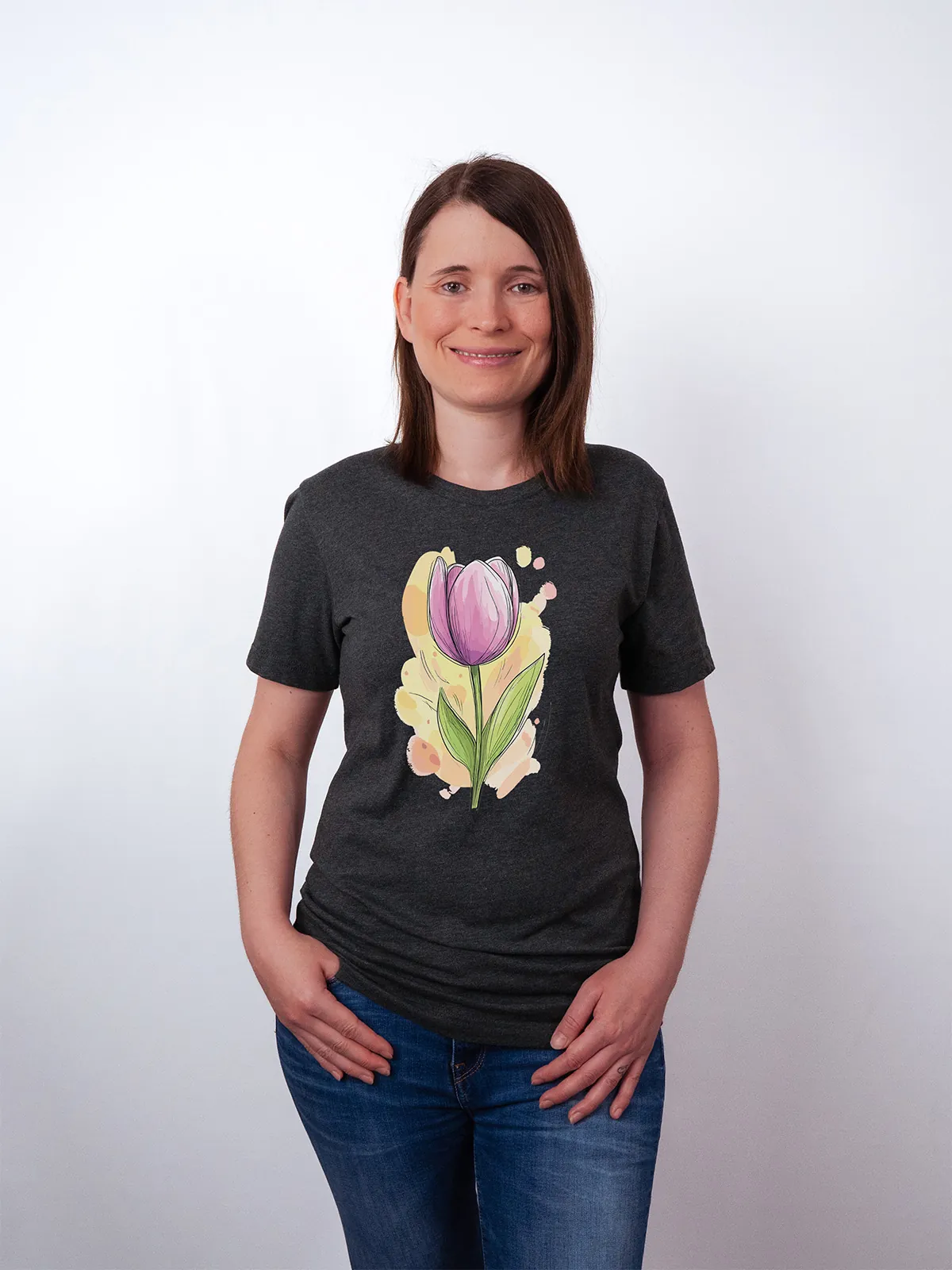 Fruehlings Tulpe T-Shirt Dark Grey Heather - Fruehling Kollektion
