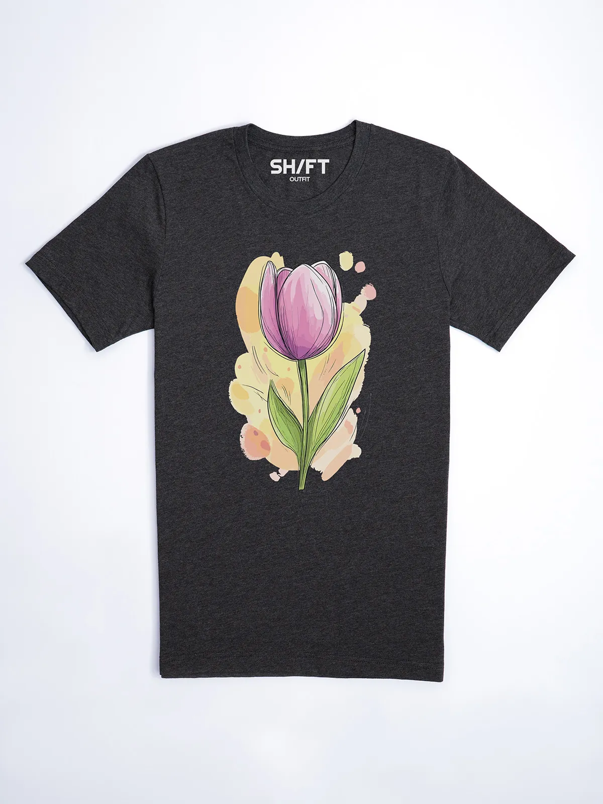 Fruehlings Tulpe T-Shirt Dark Grey Heather - Fruehling mit ShiftOutfit