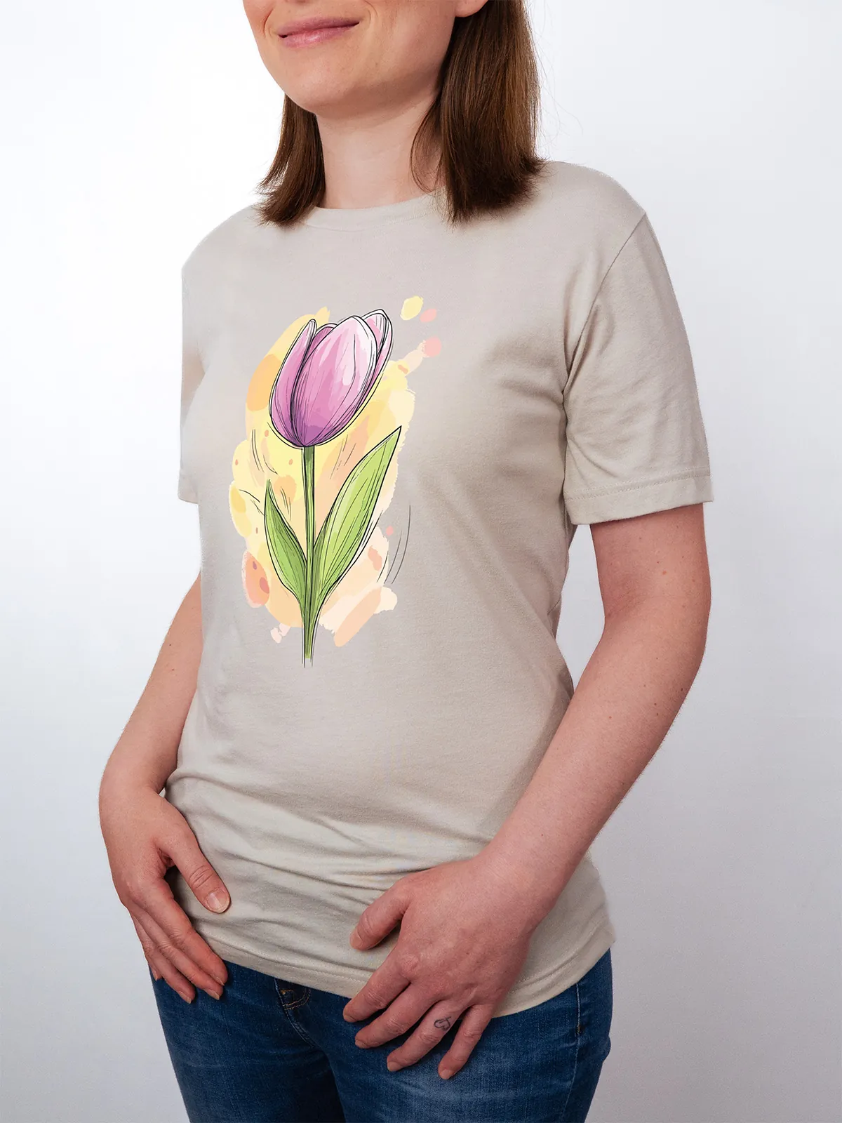 Fruehlings Tulpe T-Shirt Heather Dust - Fruehling ShiftOutfit