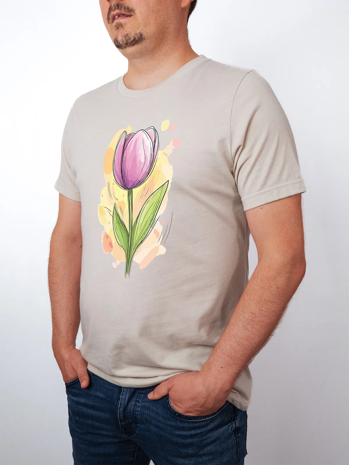 Fruehlings Tulpe Heather Dust T-Shirt - Fruehlingsmode