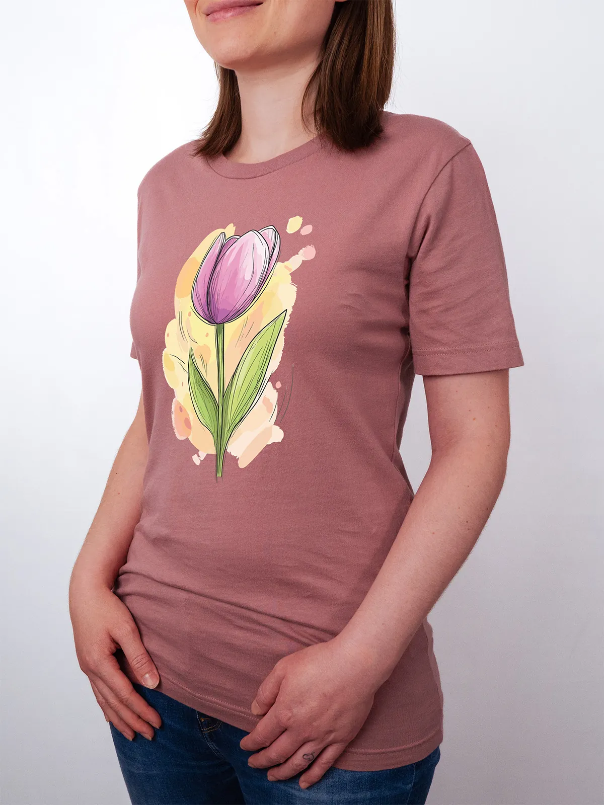 Fruehlings Tulpe T-Shirt Mauve - Fruehling Kollektion