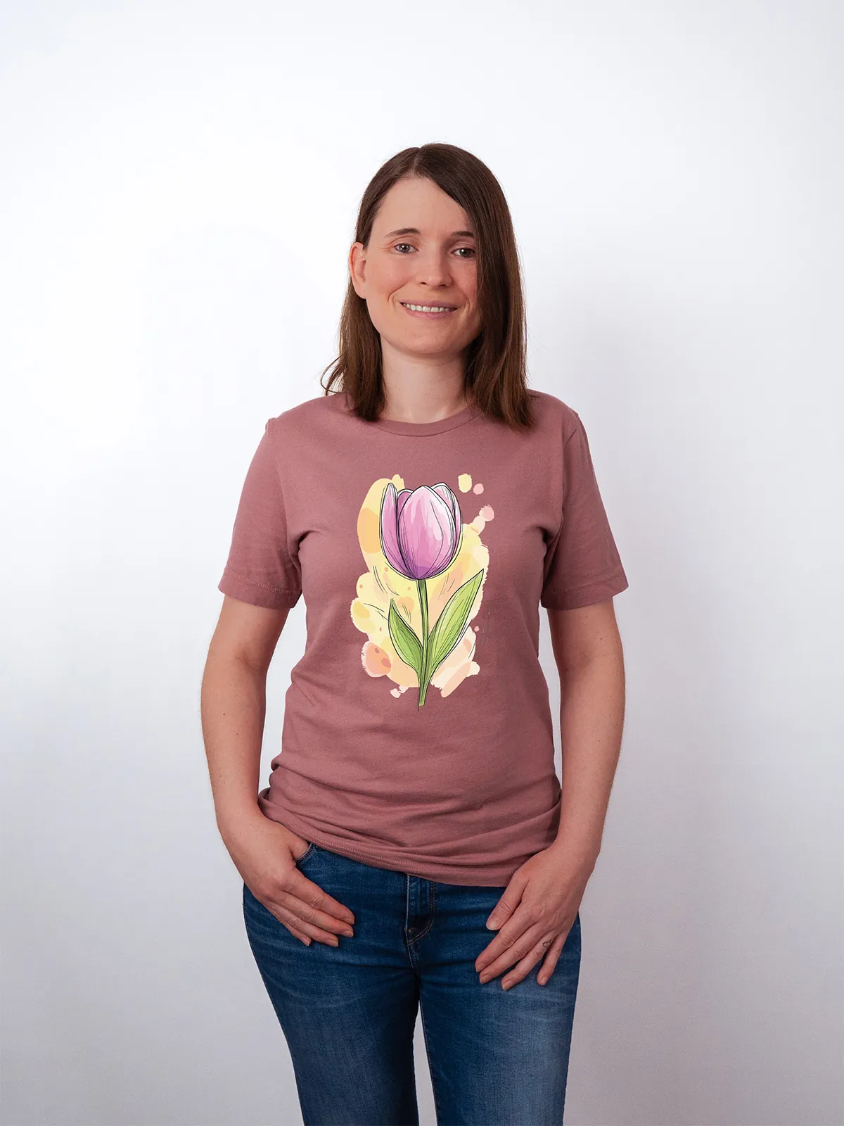 Fruehlings Tulpe T-Shirt Mauve - Fruehling Kollektion