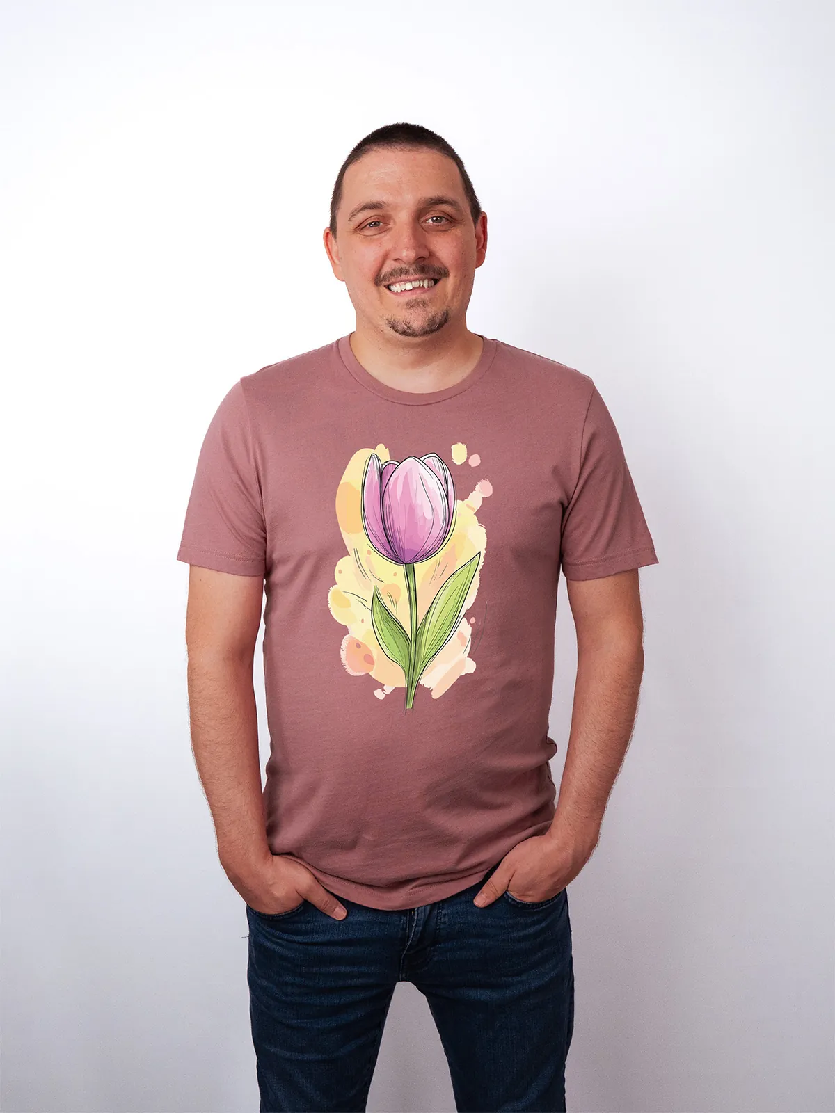 Fruehlings Tulpe T-Shirt Mauve - Fruehling ShiftOutfit