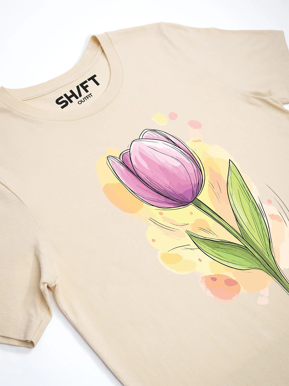 Fruehlings Tulpe Soft Cream T-Shirt - Fruehlingsmode