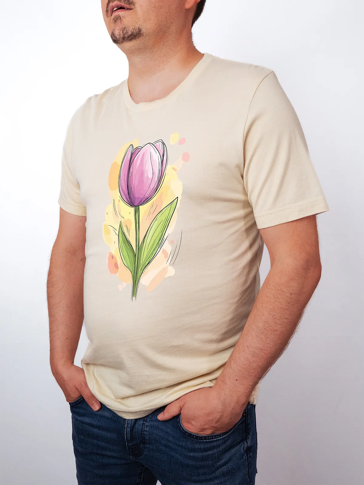 Fruehlings Tulpe T-Shirt Soft Cream - Fruehling mit ShiftOutfit