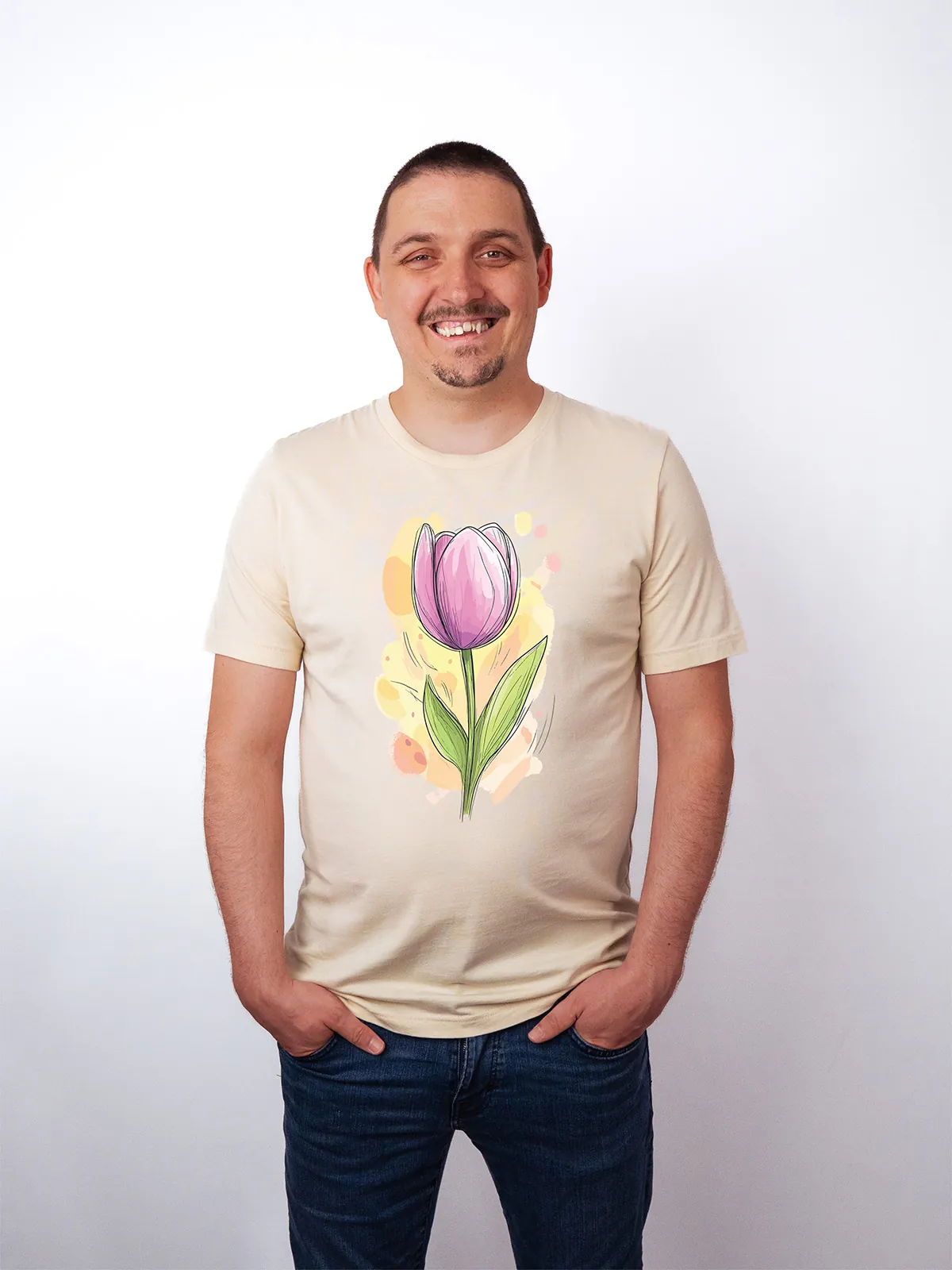 Fruehlings Tulpe T-Shirt Soft Cream - Neustart