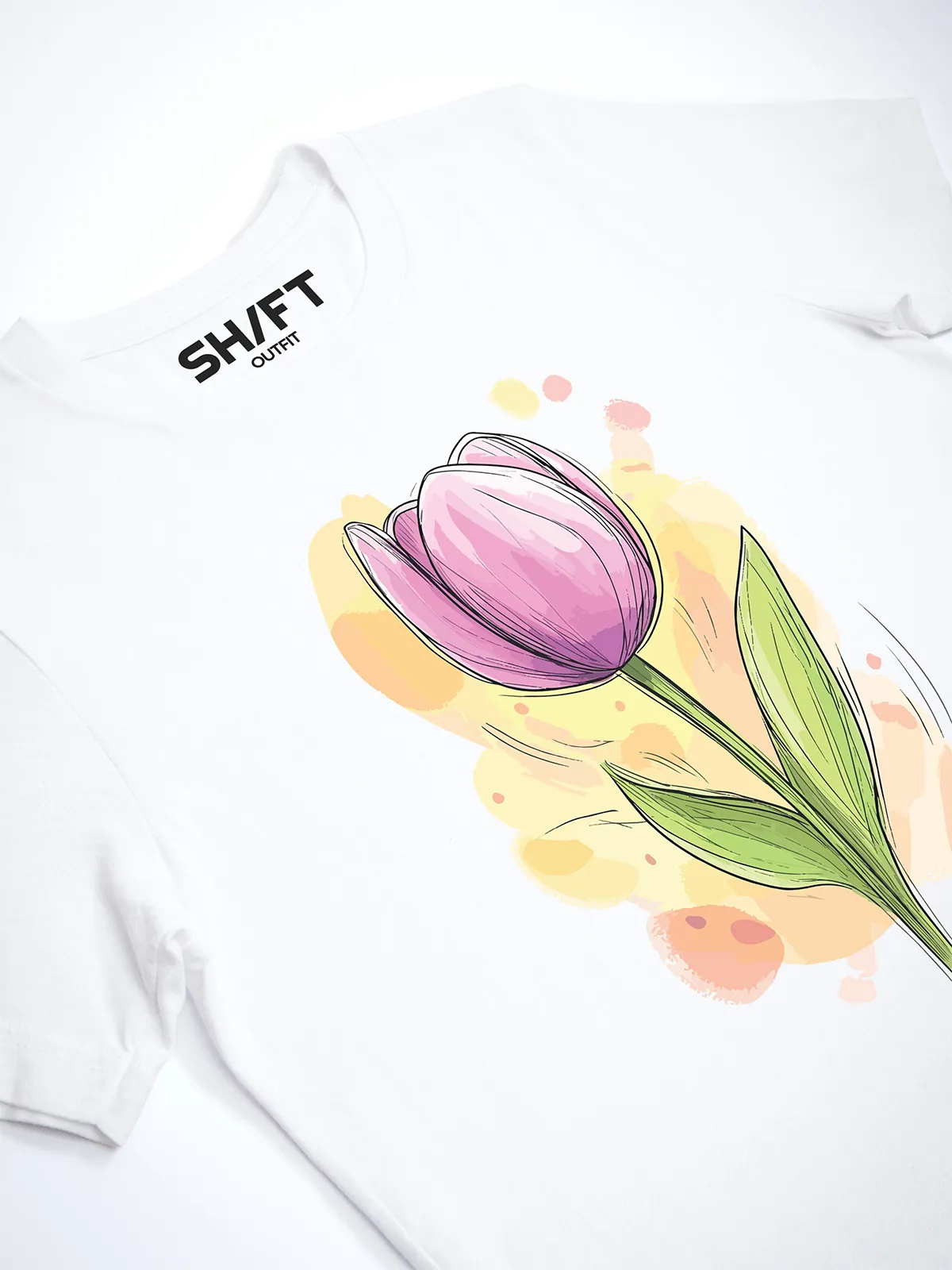 Fruehlings Tulpe T-Shirt White - Fruehling ShiftOutfit