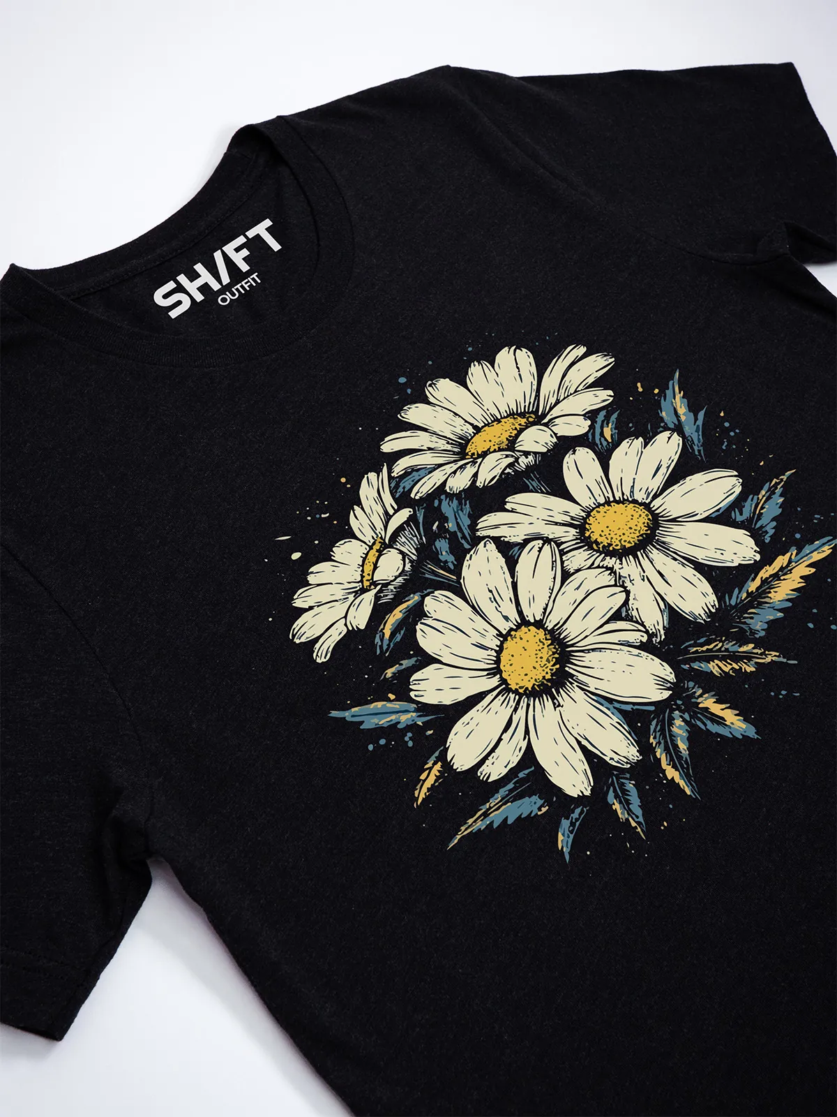 Gaensebluemchen Garten T-Shirt Black Heather - Fruehling mit ShiftOutfit