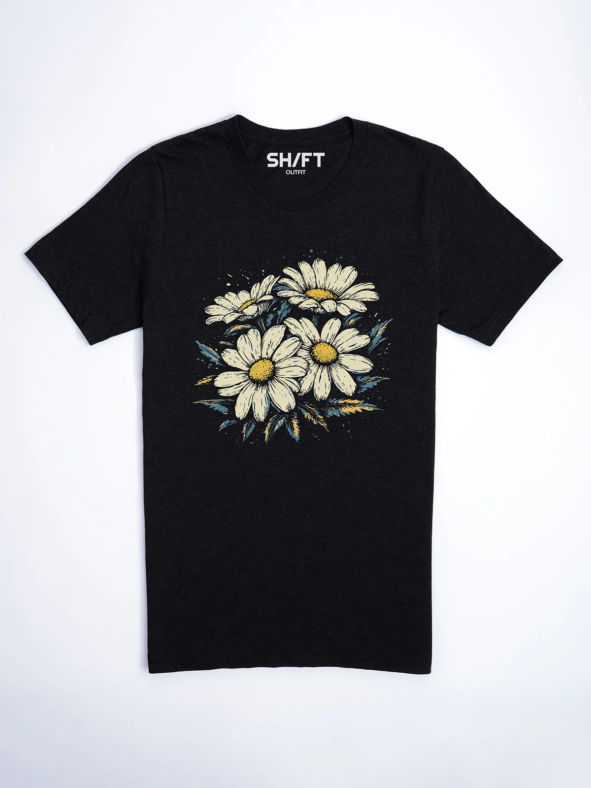 Gaensebluemchen Garten T-Shirt Black Heather - Fruehling mit ShiftOutfit