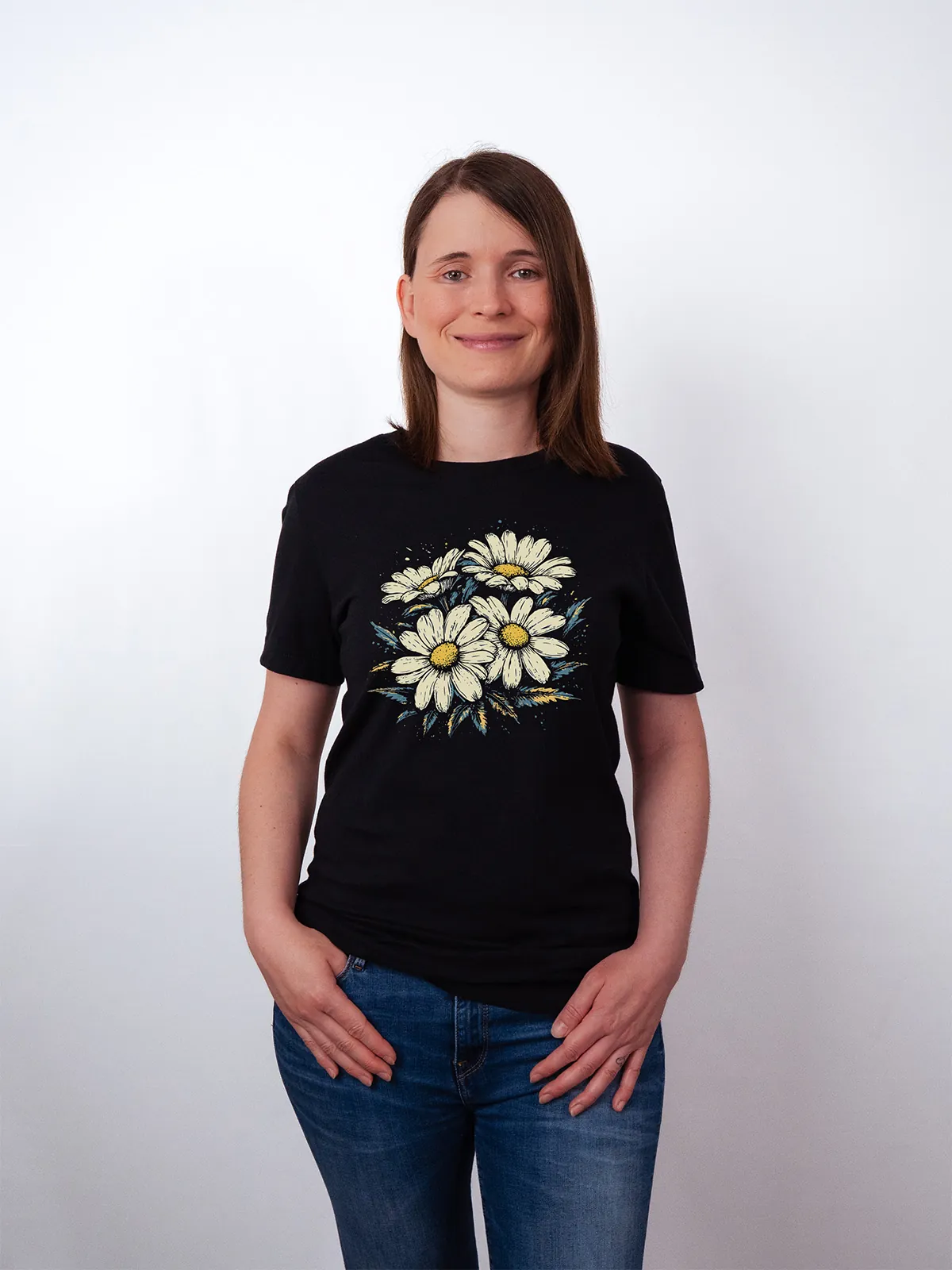 Gaensebluemchen Garten T-Shirt Black - Fruehling Kollektion