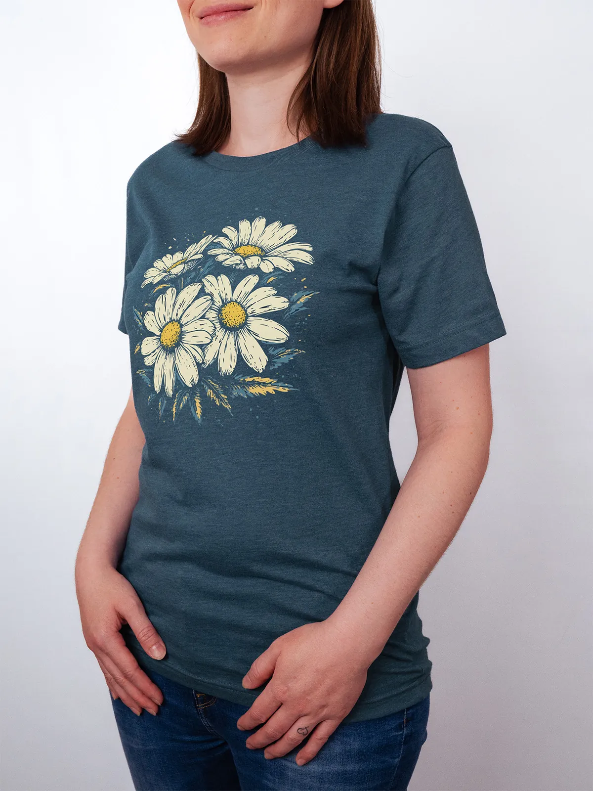 Gaensebluemchen Garten T-Shirt Heather Deep Teal - Fruehling ShiftOutfit