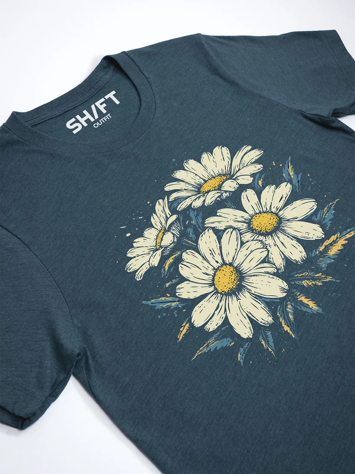 Gaensebluemchen Garten Heather Deep Teal T-Shirt - Fruehlingsmode