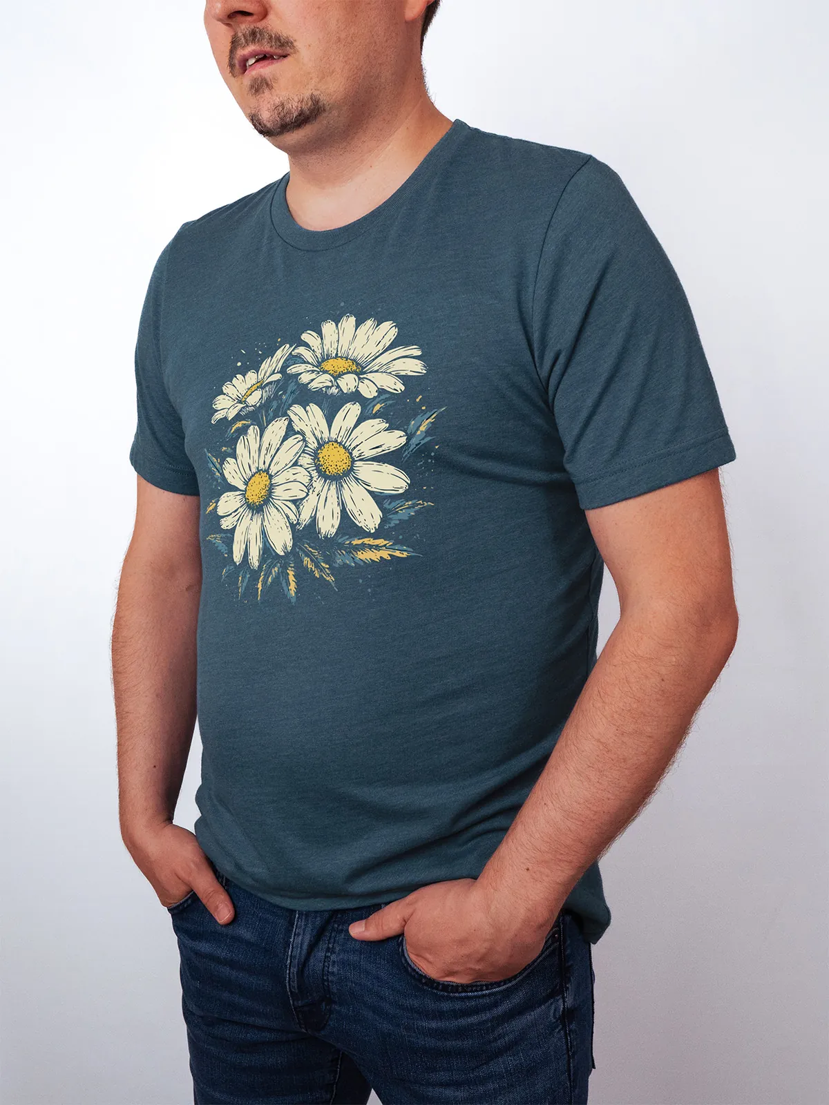 Gaensebluemchen Garten T-Shirt Heather Deep Teal - Fruehling mit ShiftOutfit