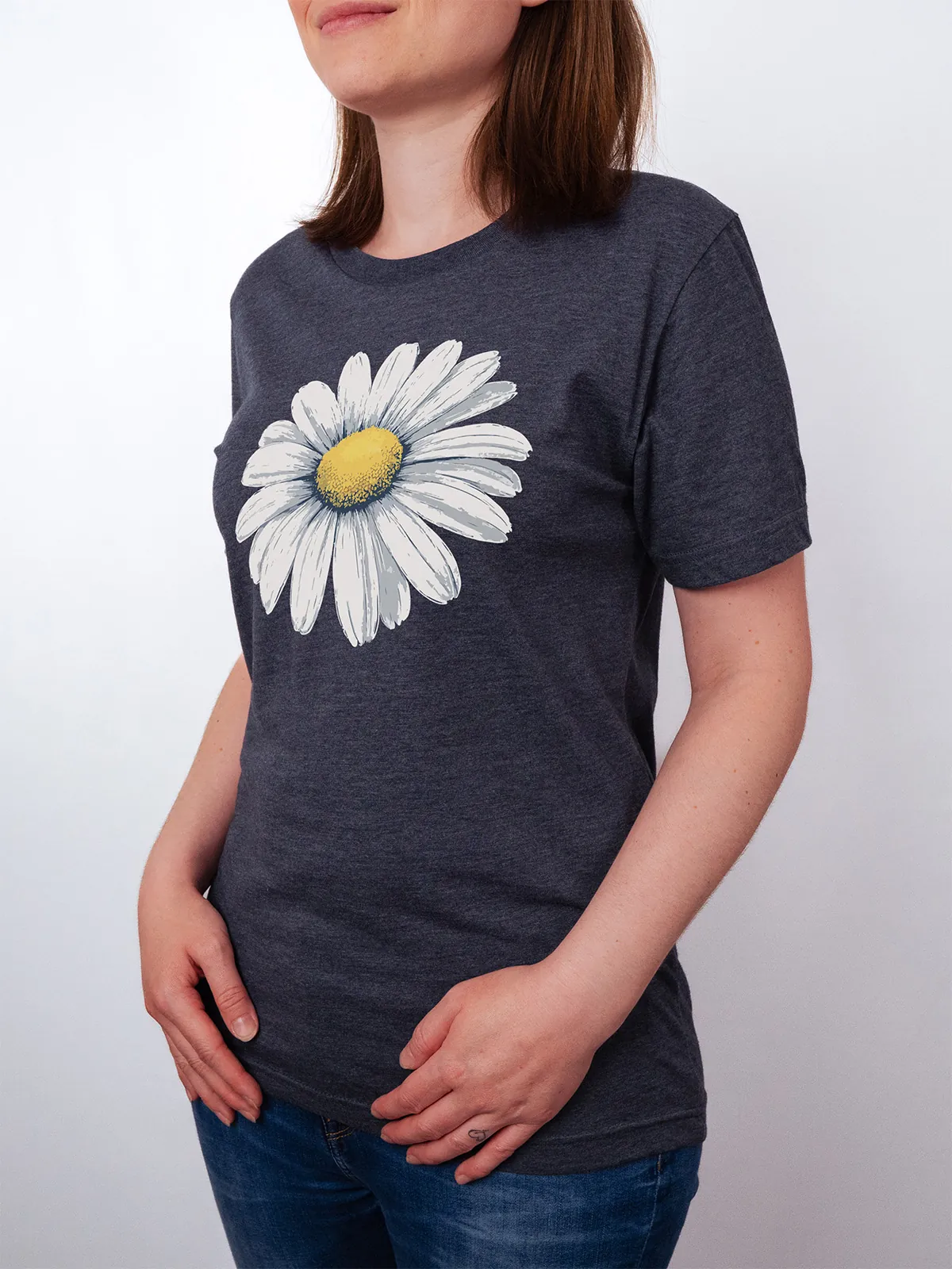 Gaensebluemchen Traum T-Shirt Heather Midnight Navy - Fruehling mit ShiftOutfit