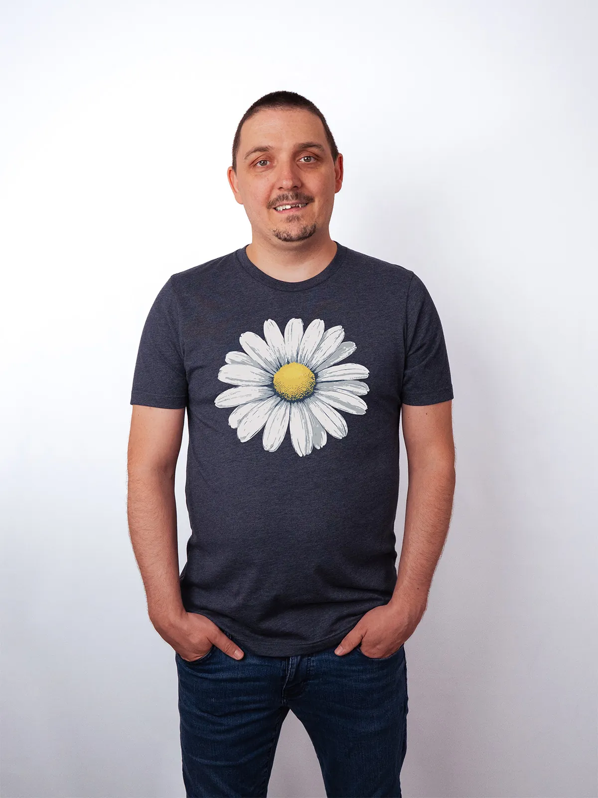 Gaensebluemchen Traum T-Shirt Heather Midnight Navy - Fruehling mit ShiftOutfit