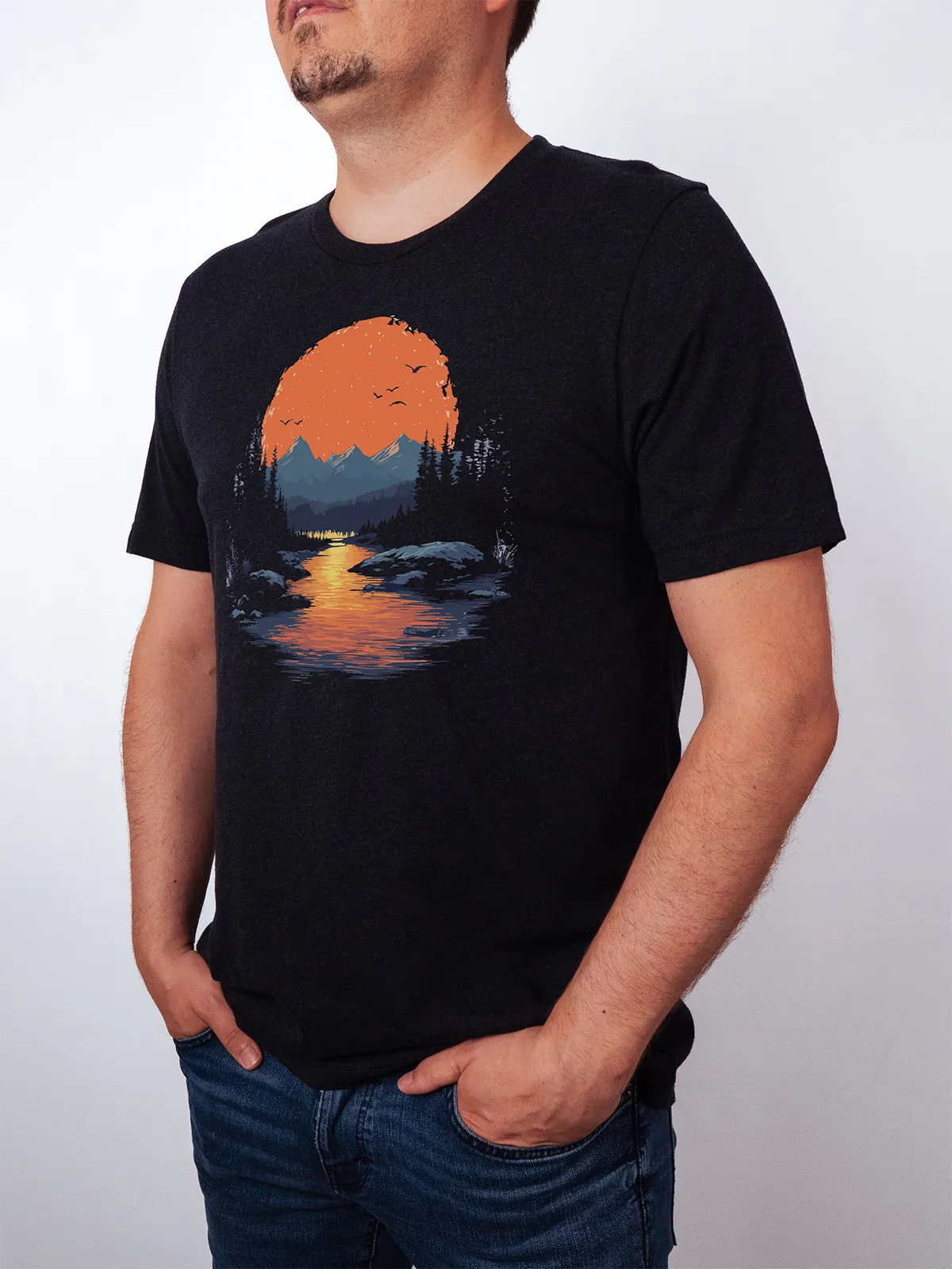 Goldenes Tal Black Heather T-Shirt - Fruehlingsmode