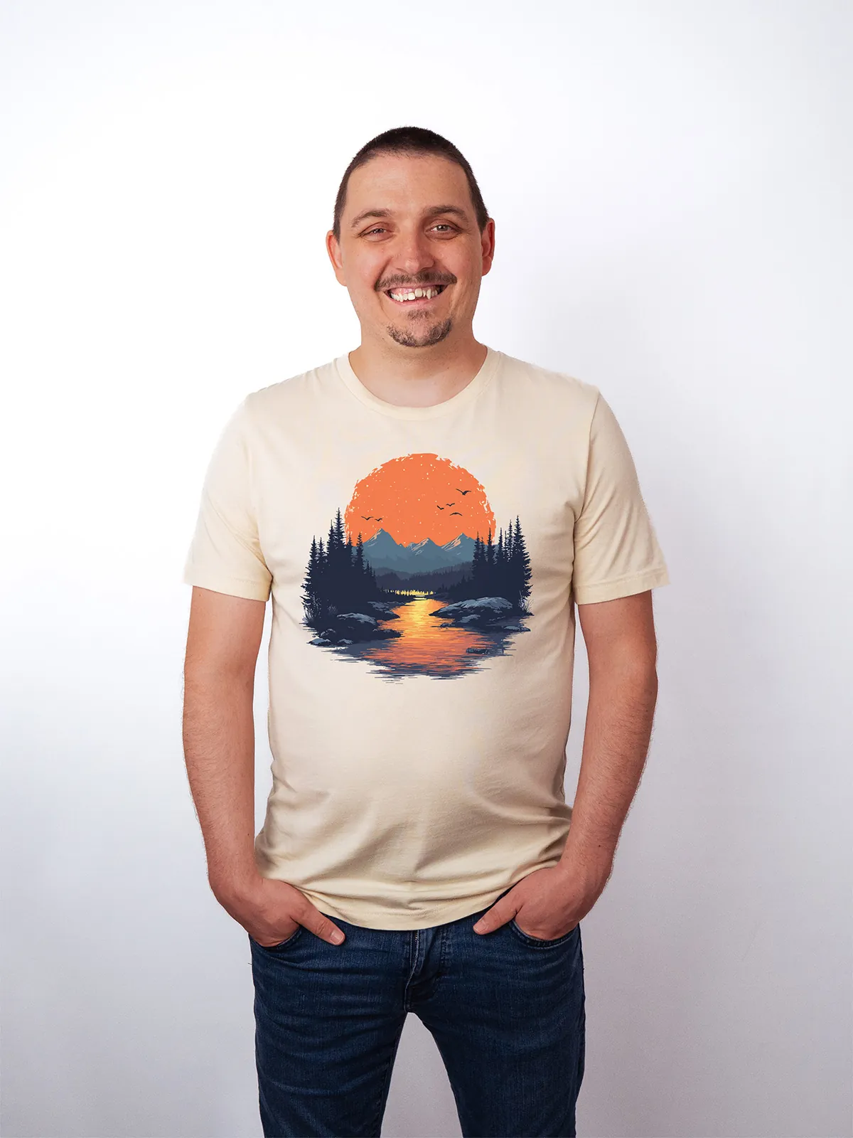 Goldenes Tal Soft Cream T-Shirt - Fruehlingsmode