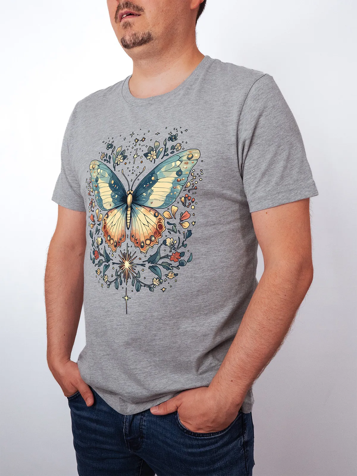 Himmlischer Schmetterling T-Shirt Athletic Heather - Neustart