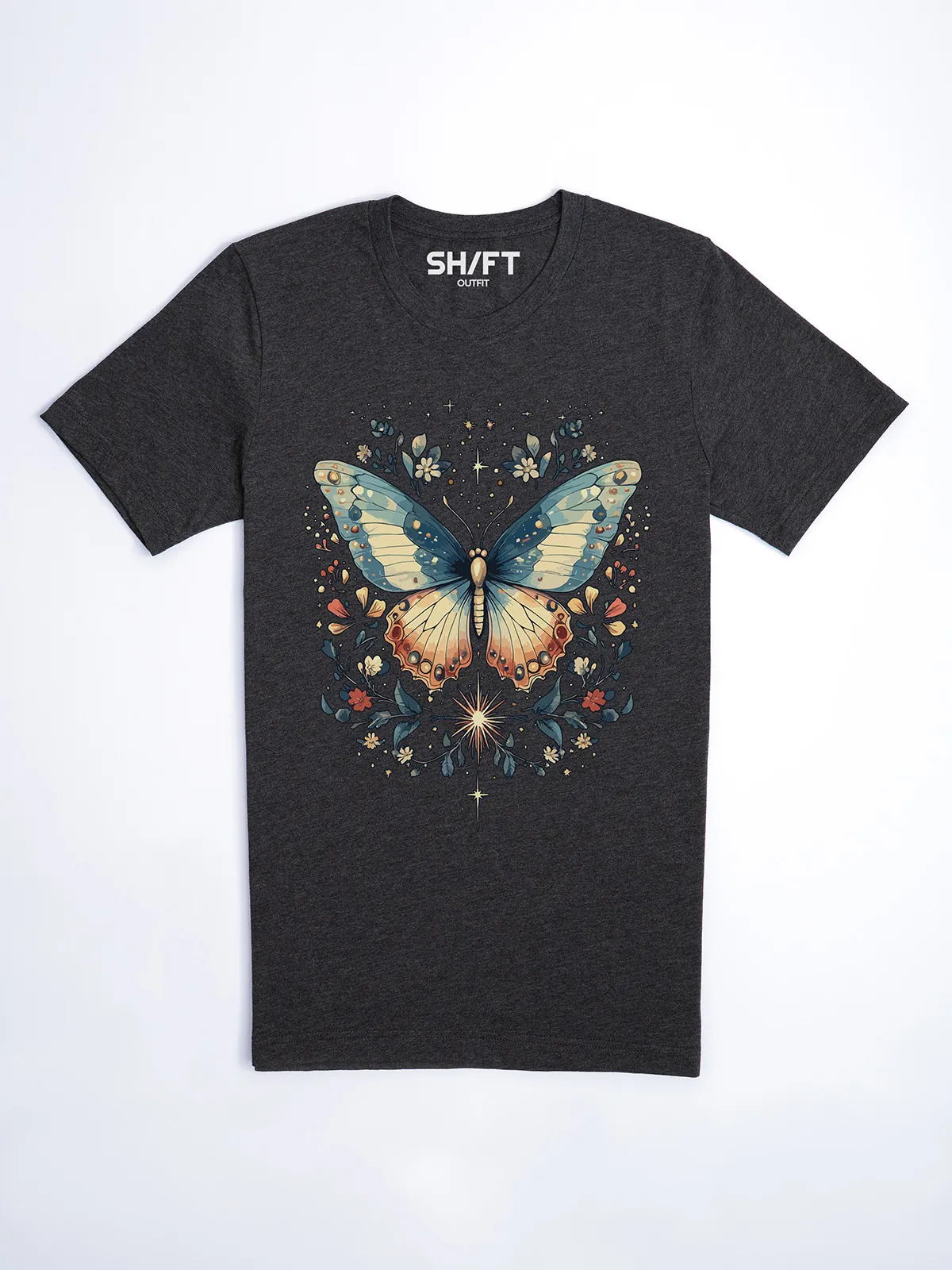 Himmlischer Schmetterling T-Shirt Dark Grey Heather - Fruehling Kollektion