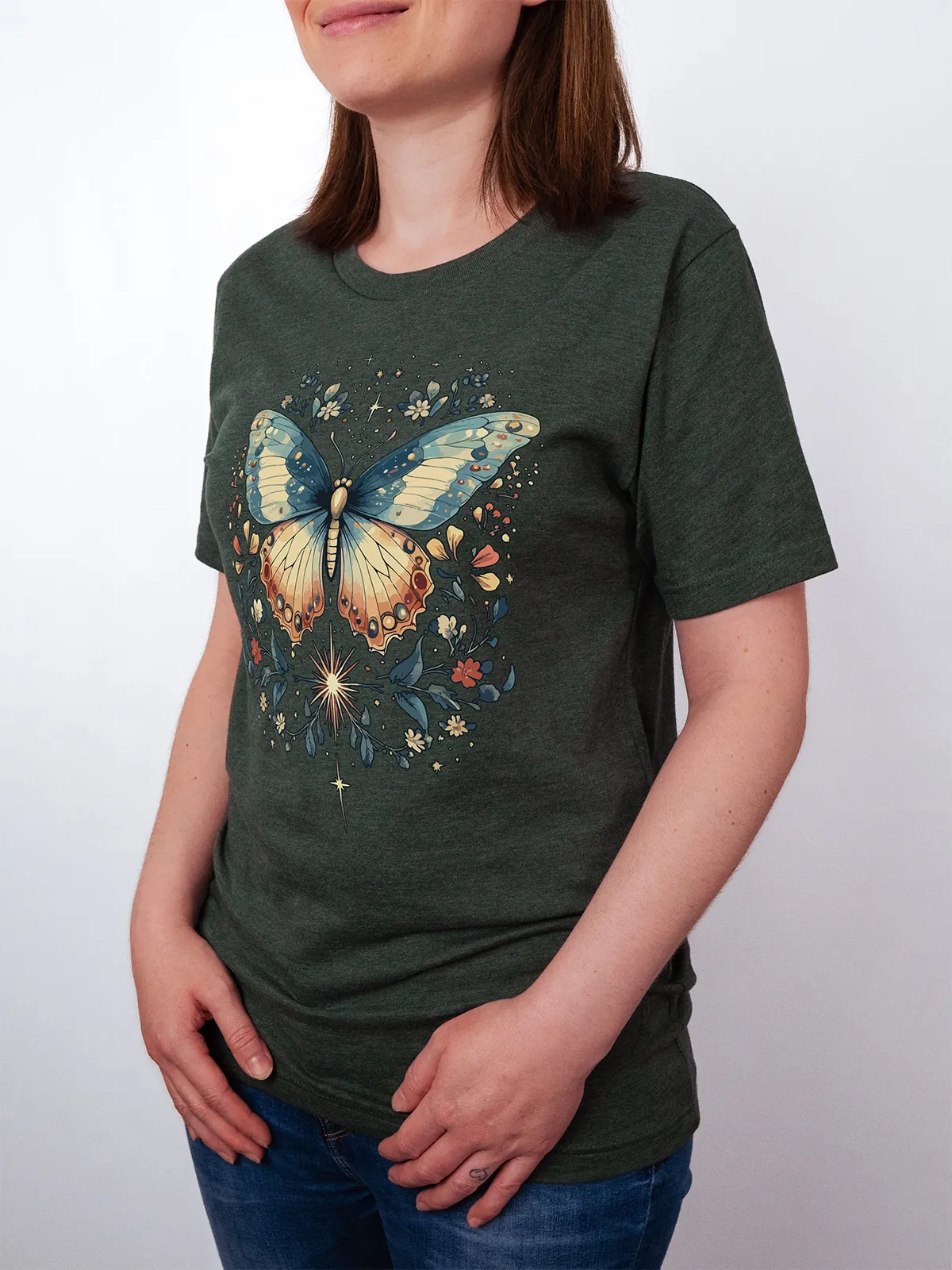 Himmlischer Schmetterling Heather Forest T-Shirt - Fruehlingsmode