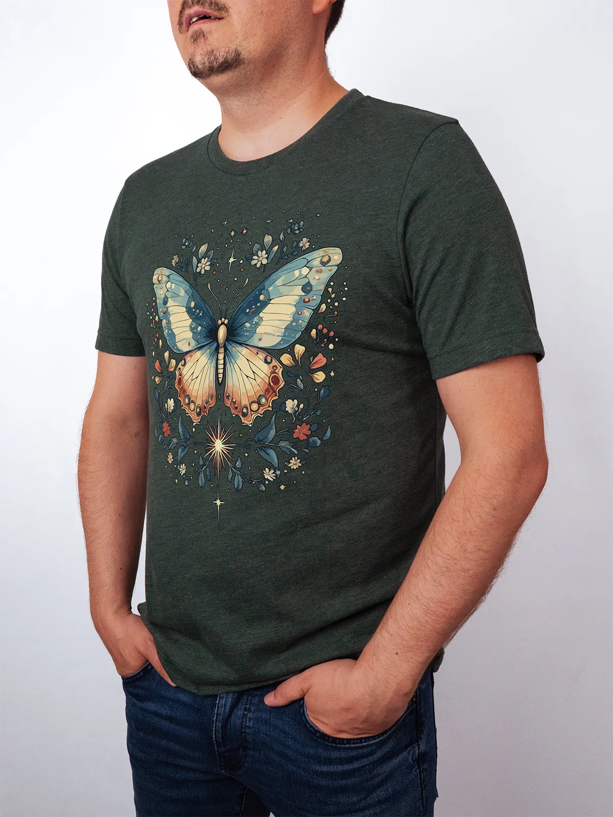 Himmlischer Schmetterling T-Shirt Heather Forest - Neustart