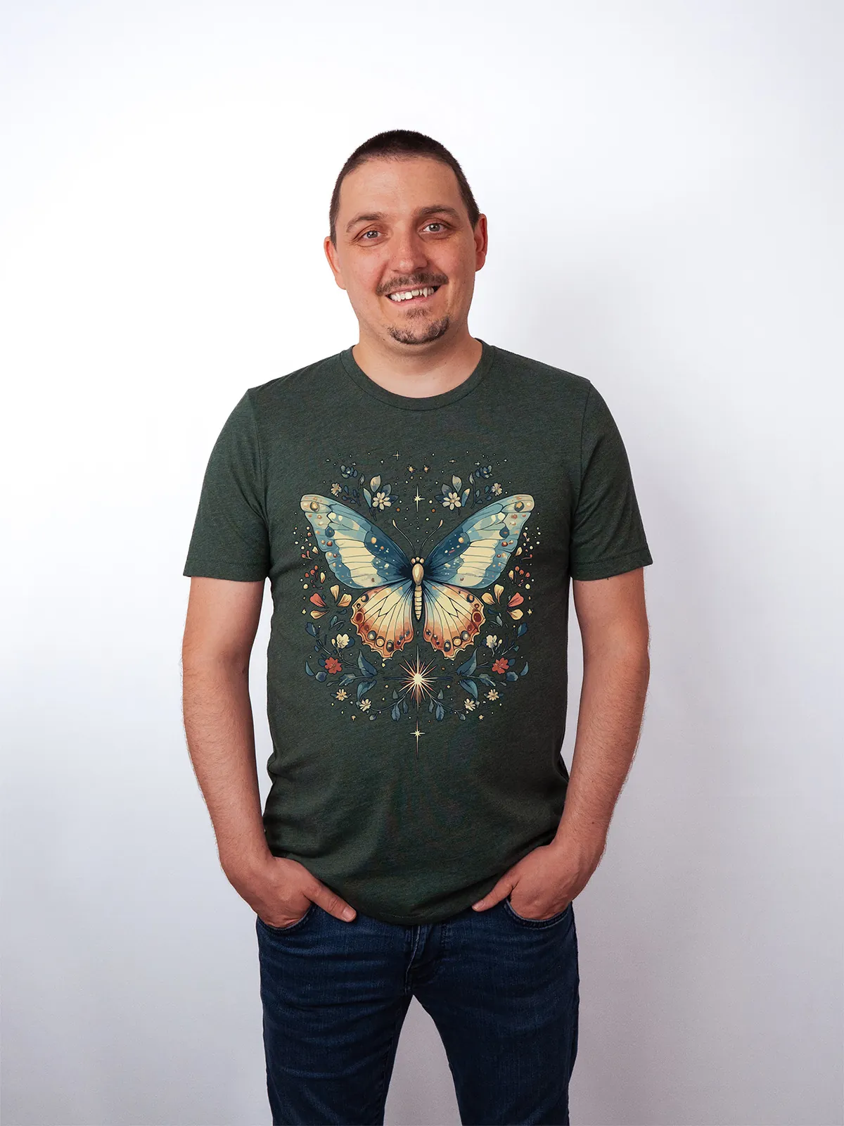 Himmlischer Schmetterling Heather Forest T-Shirt - Fruehlingsmode