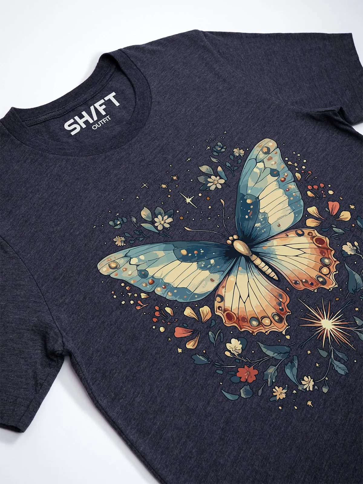 Himmlischer Schmetterling T-Shirt Heather Midnight Navy - Neustart