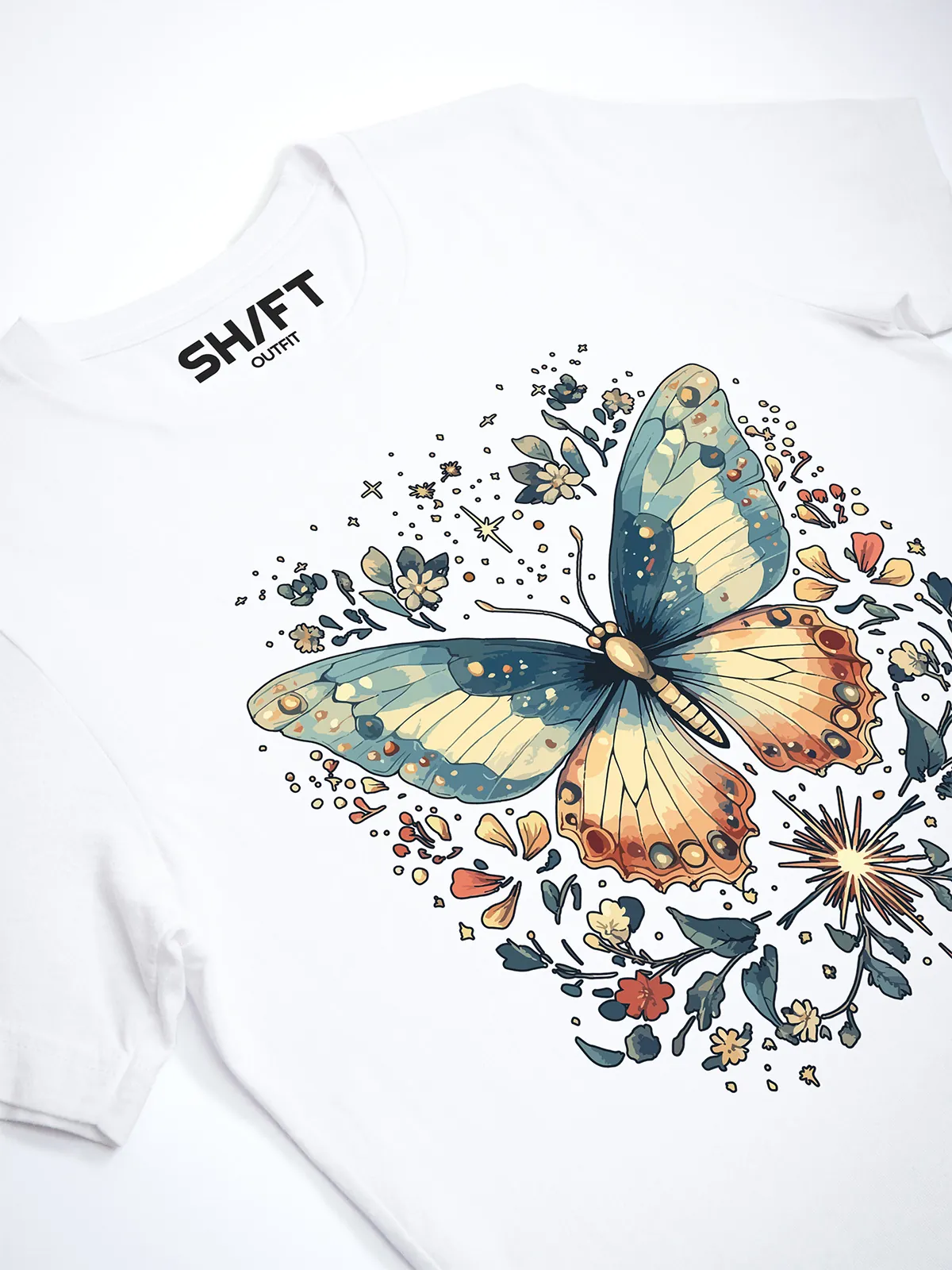 Himmlischer Schmetterling T-Shirt White - Fruehling Kollektion