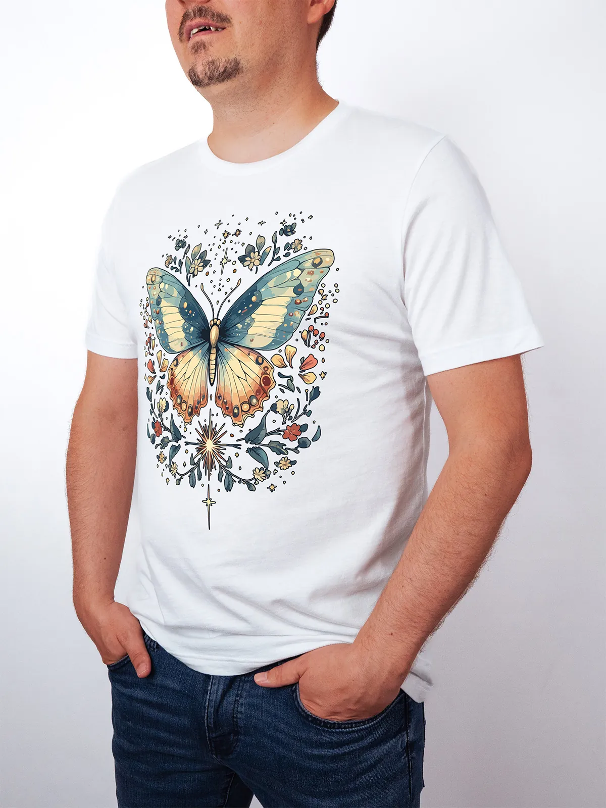 Himmlischer Schmetterling White T-Shirt - Fruehlingsmode