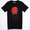 Hirsch Karminrot T-Shirt Black - Fruehling mit ShiftOutfit