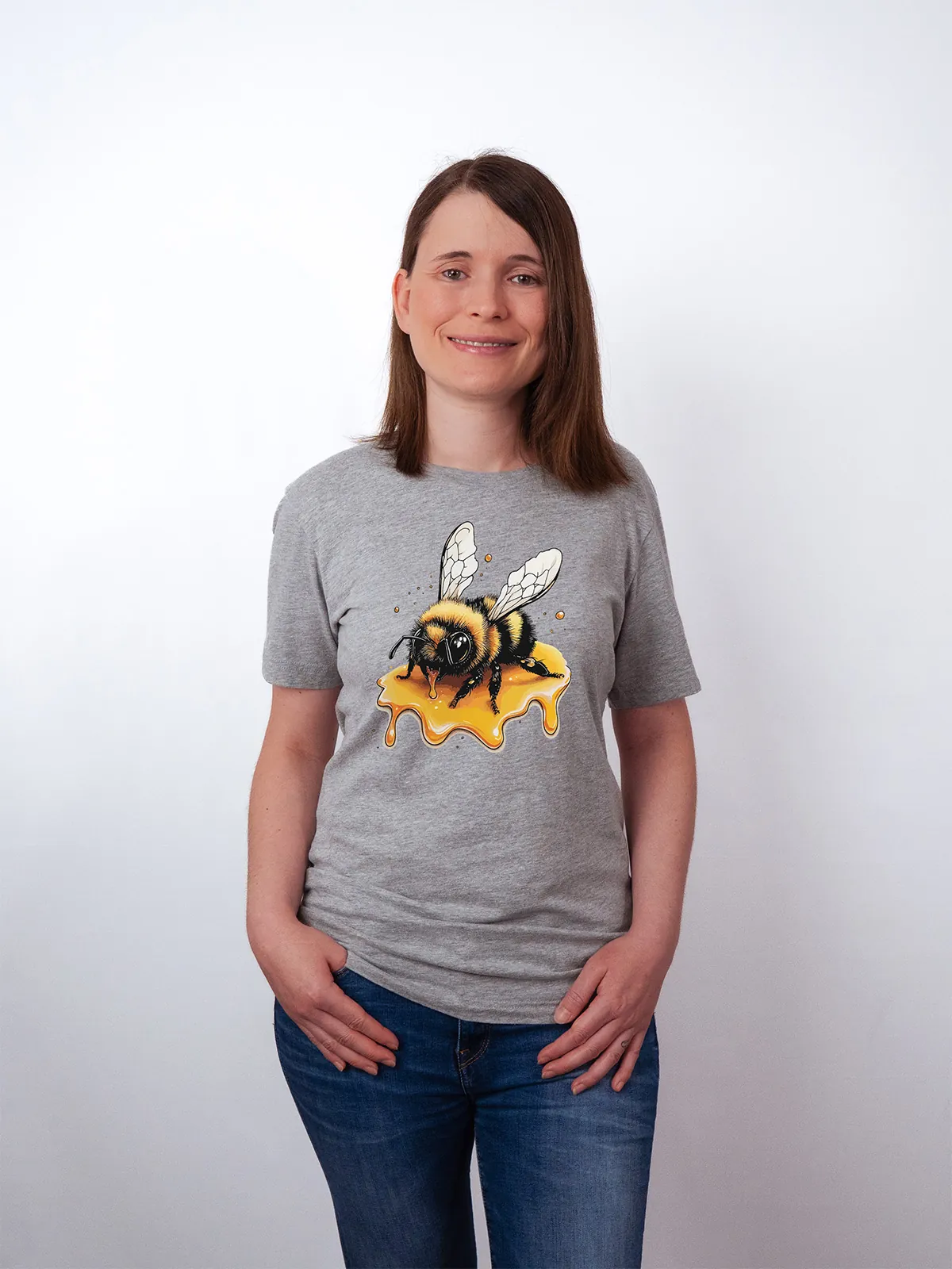 Honigbiene T-Shirt Athletic Heather - Fruehling mit ShiftOutfit