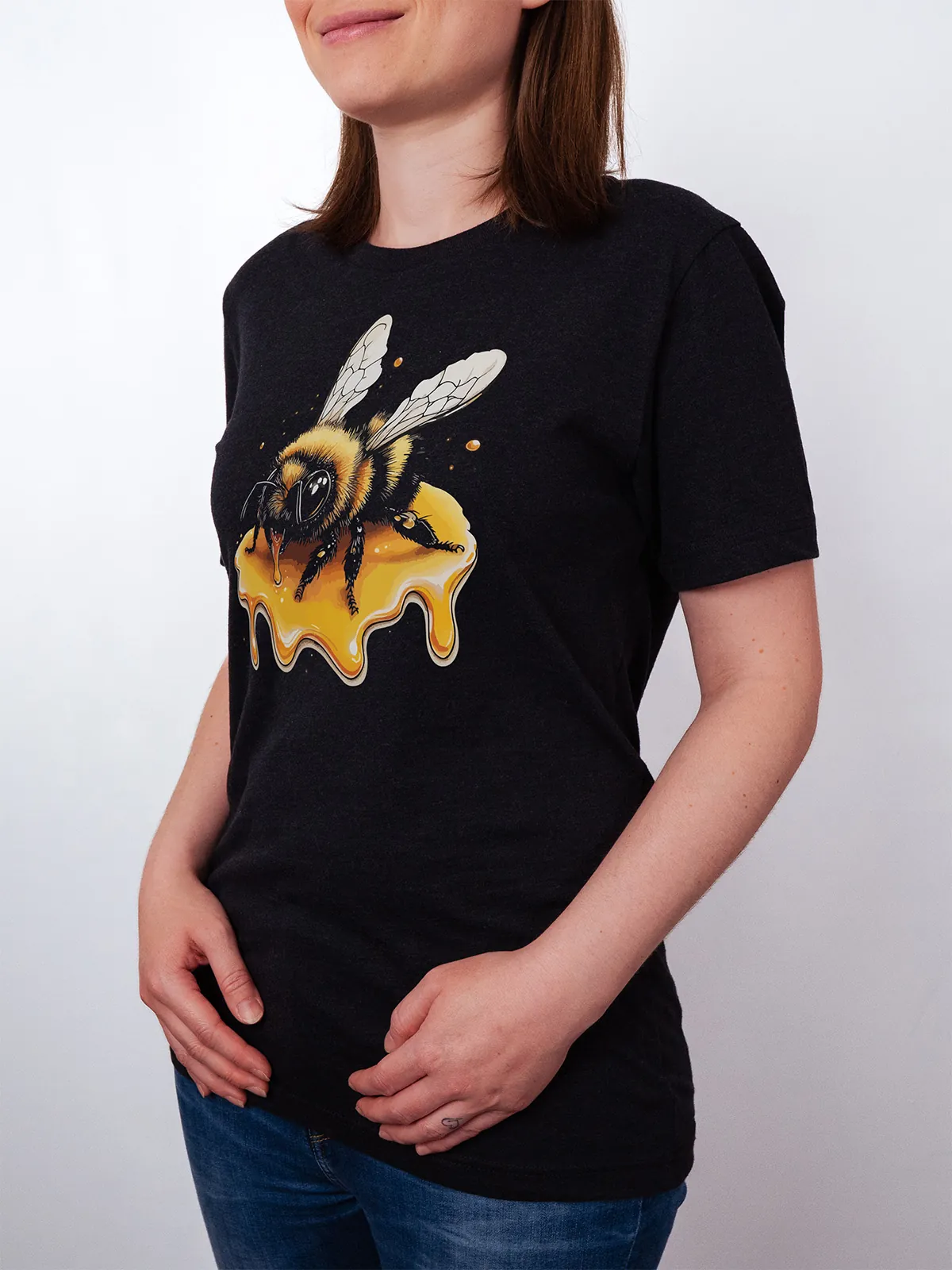 Honigbiene T-Shirt Black Heather - Fruehling ShiftOutfit