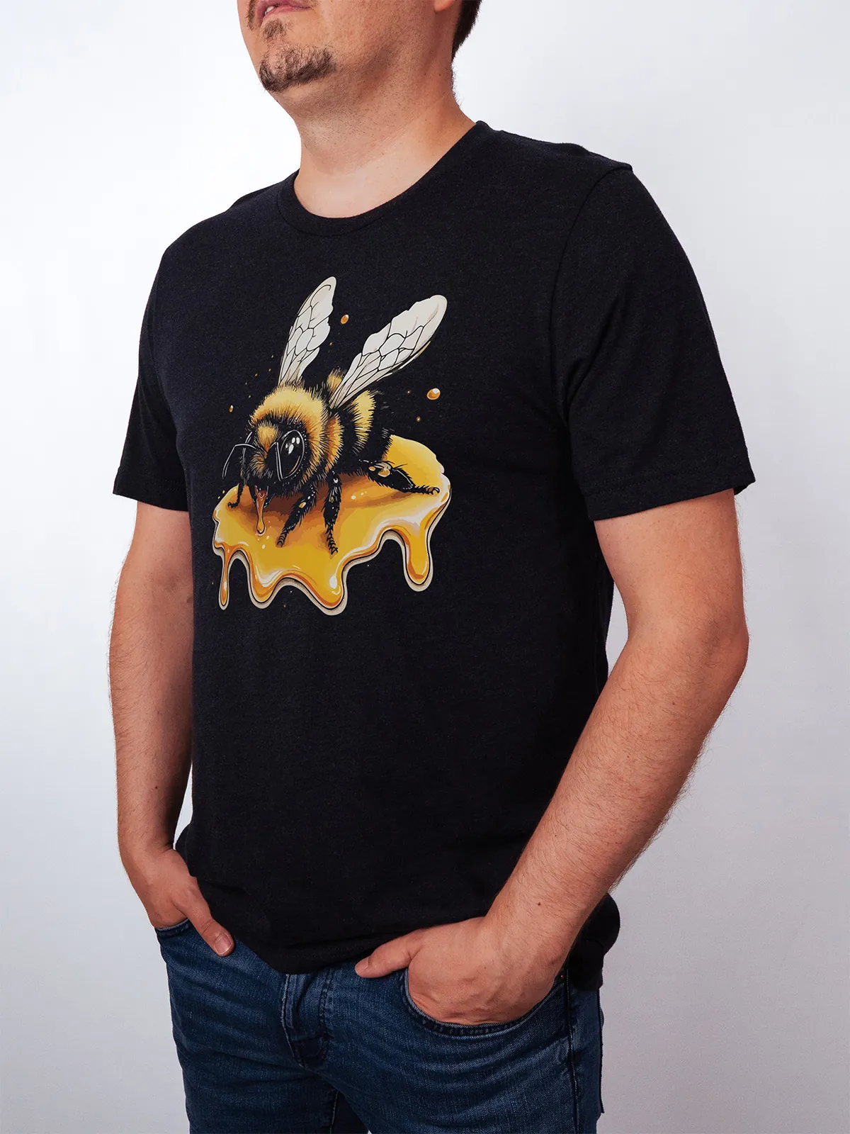 Honigbiene T-Shirt Black Heather - Fruehling mit ShiftOutfit