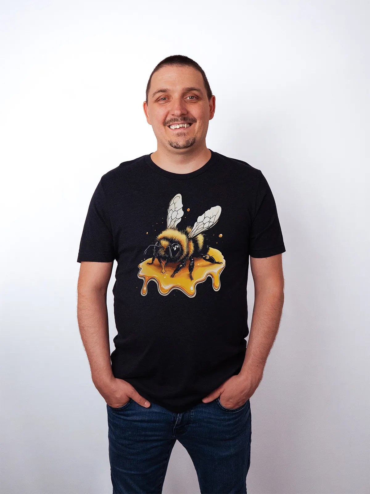 Honigbiene Black Heather T-Shirt - Fruehlingsmode