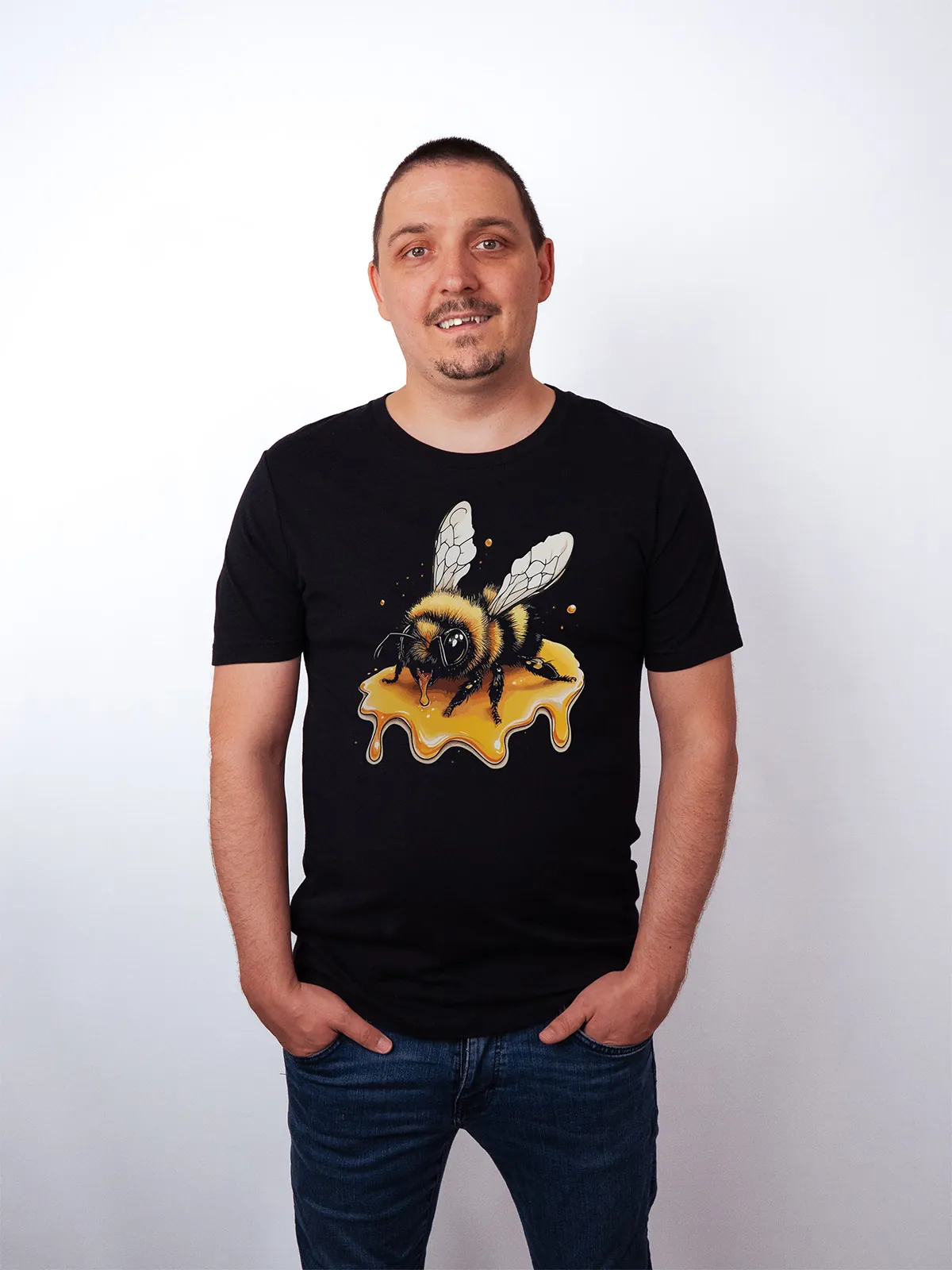 Honigbiene T-Shirt Black - Fruehling ShiftOutfit