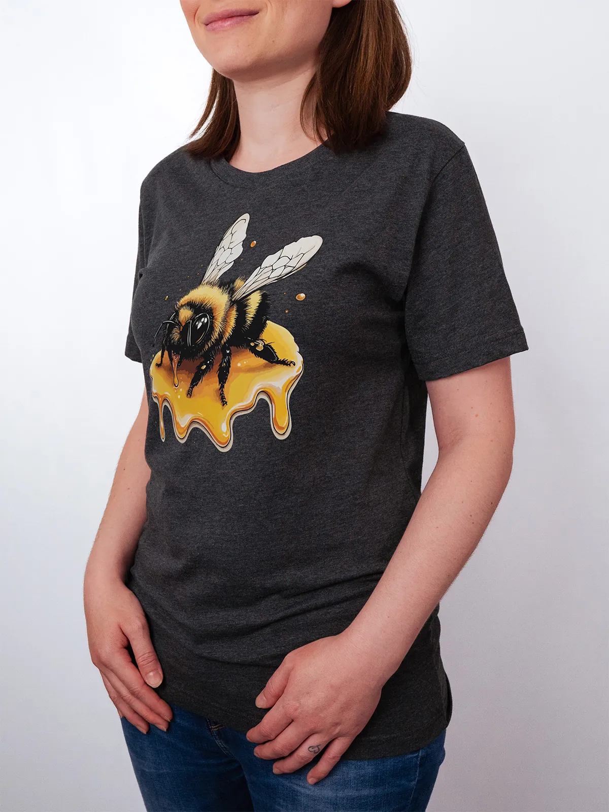 Honigbiene T-Shirt Dark Grey Heather - Fruehling ShiftOutfit